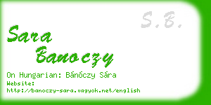 sara banoczy business card